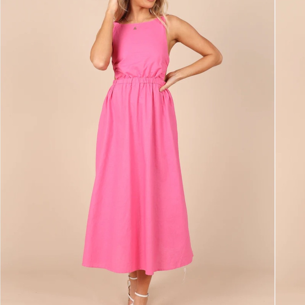 Petal & Pup Hot Pink Apron Cutout Dress